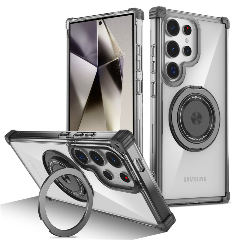Magnetic Charging Stand - 360 ° Casing Ponsel Transparan dengan