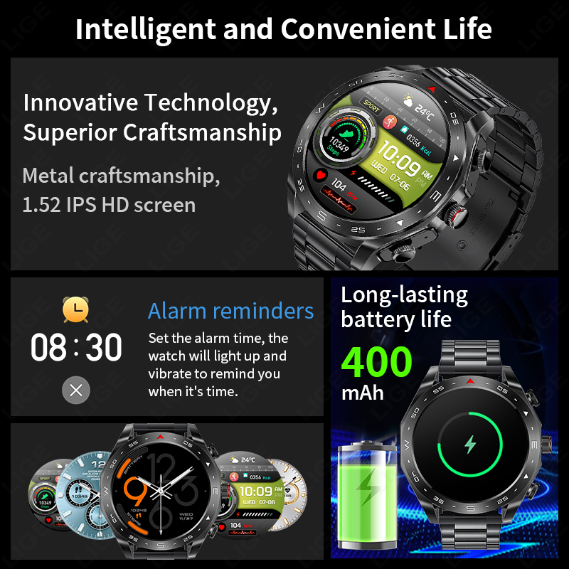 Jam Tangan Pintar LIGE Dengan  - Smartwatch Headset ulasan dan harga