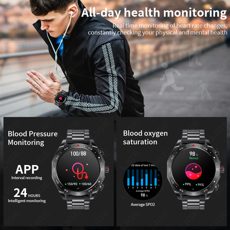 Jam Tangan Pintar LIGE Dengan  - Smartwatch Headset ulasan dan harga