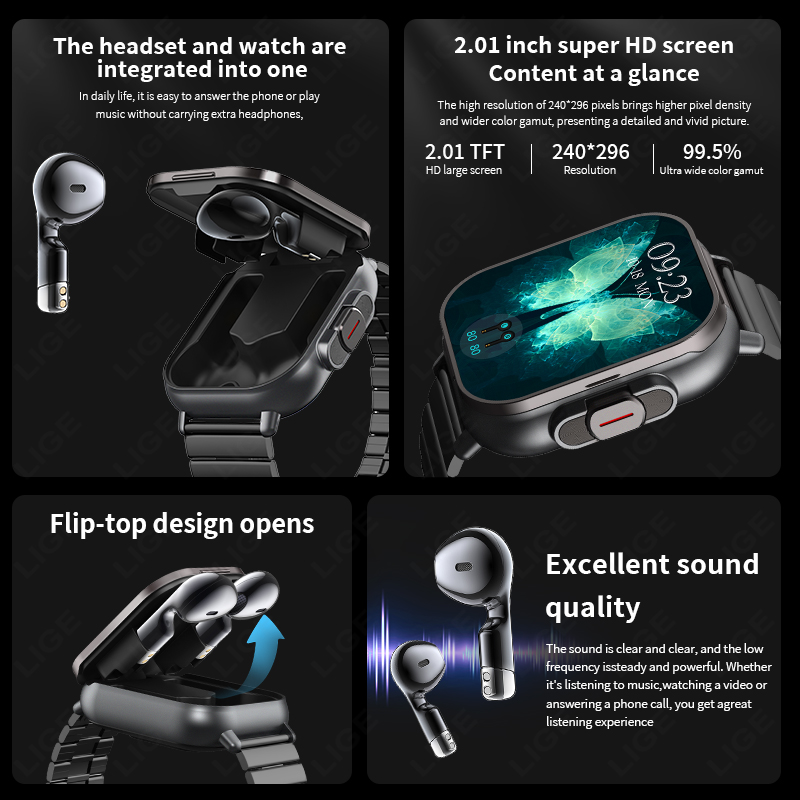 Jam Tangan Pintar NFC TWS Head - Smartwatch Headset ulasan dan harga