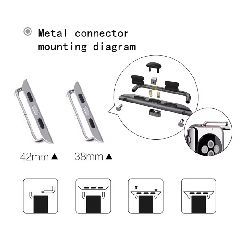 2 Buah Adaptor Konektor Baja T - Watch Band Connector ulasan dan harga