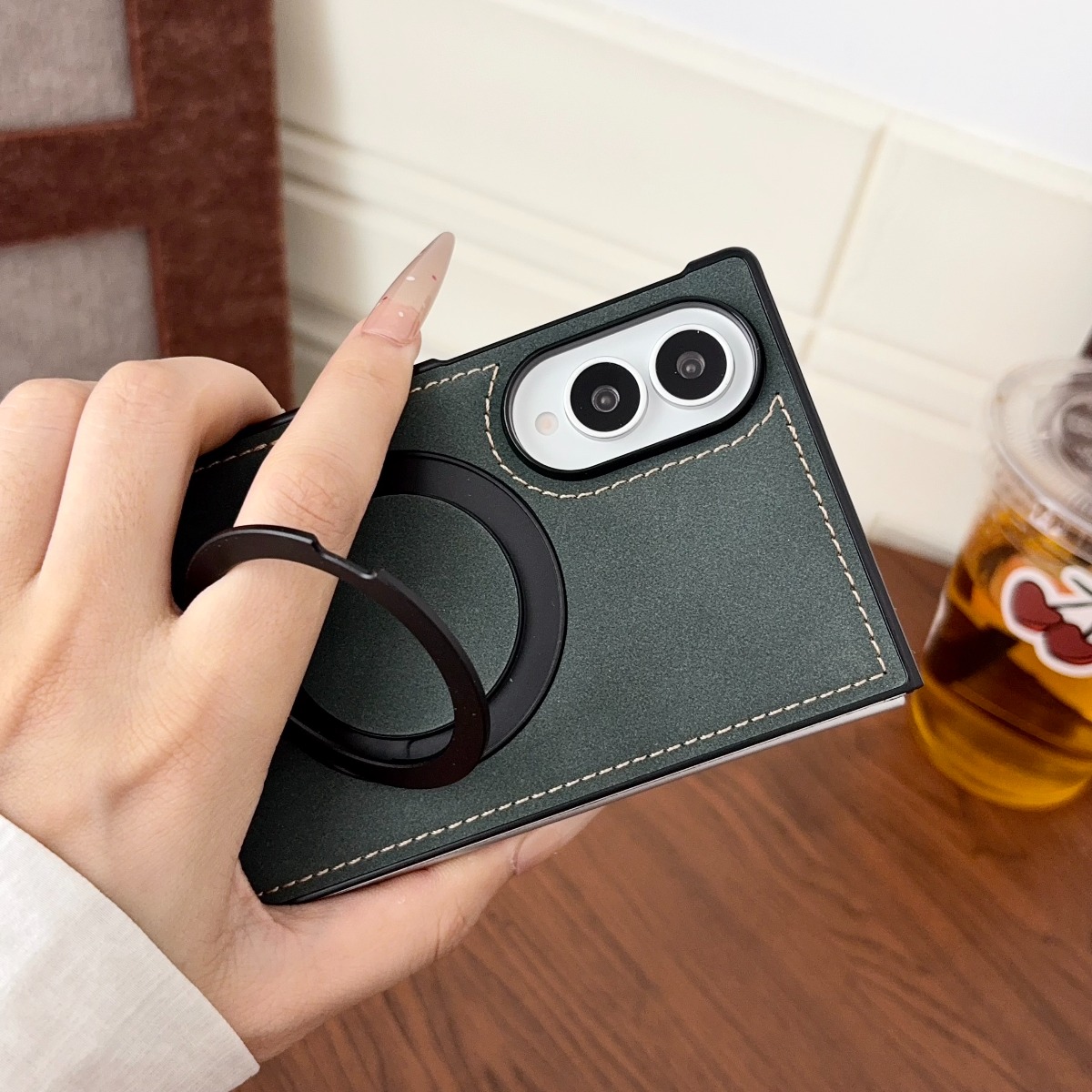 Casing Ponsel Kulit Domba Mewa - Magnetic Charging Stand ulasan dan harga
