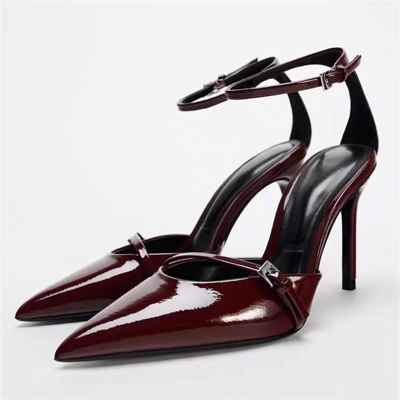Sandal Wanita Hak Tinggi Seksi - Leather Classic Strap ulasan dan harga