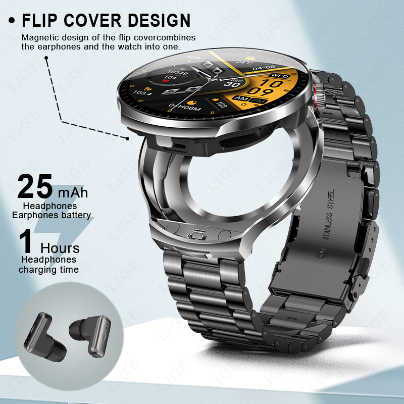 LIGE TWS Jam Tangan Pintar Hea - Smartwatch Headset ulasan dan harga