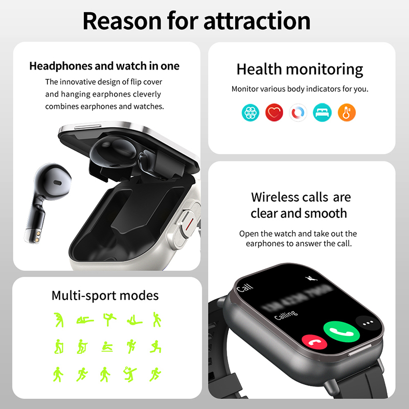 Jam Tangan Pintar TWS 2 in 1 B - Smartwatch Headset ulasan dan harga